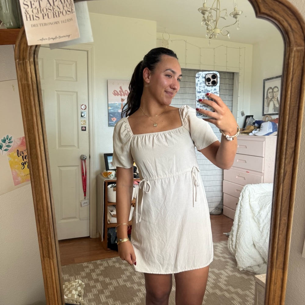 Cream Tie Forever 21 Dress